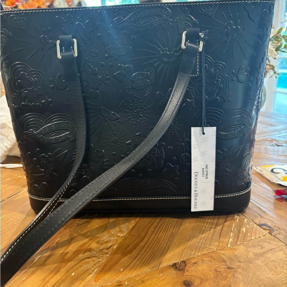 Walt Disney’s Black Embossed leather sketch Designer Tote Bag - Picture 5 of 5